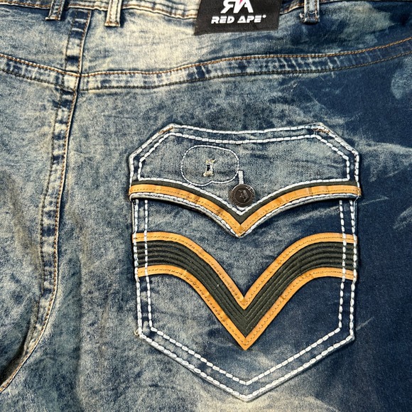 Red Ape Jeans Mens 46x31 Blue Acid Wash Straight Leg Denim Skater Y2K NWT - Picture 10 of 15